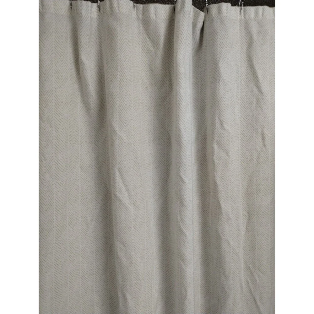 Tommy Hilfiger Standard shower curtain art geo pattern deco white & tan 72